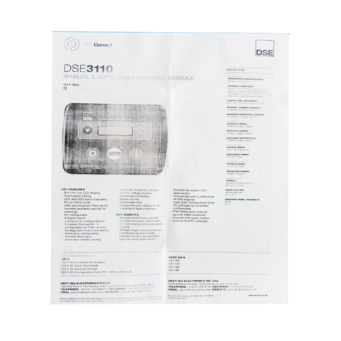 DSE 3110 Controlador Tipo DeepSea Genérico 5