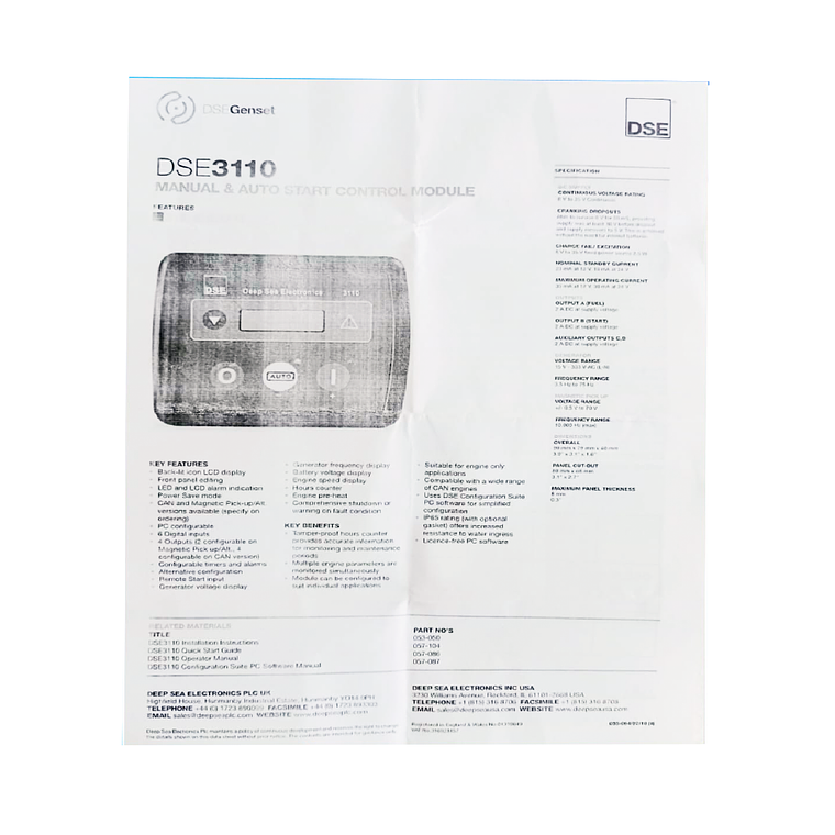 DSE 3110 Controlador Tipo DeepSea Genérico 5