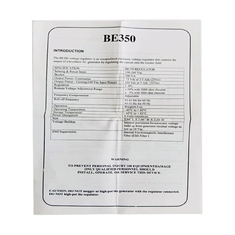 BE350 Tarjeta Reguladora de Voltaje AVR Genérica 6