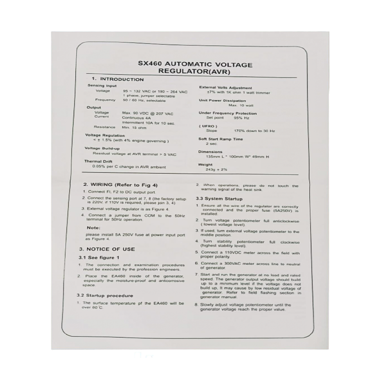SX460 Tarjeta Reguladora de Voltaje Tipo Stamford AVR Genérica 4
