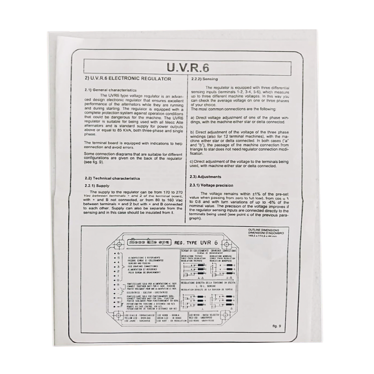 UVR6 Tarjeta Reguladora de Voltaje AVR Genérica 6