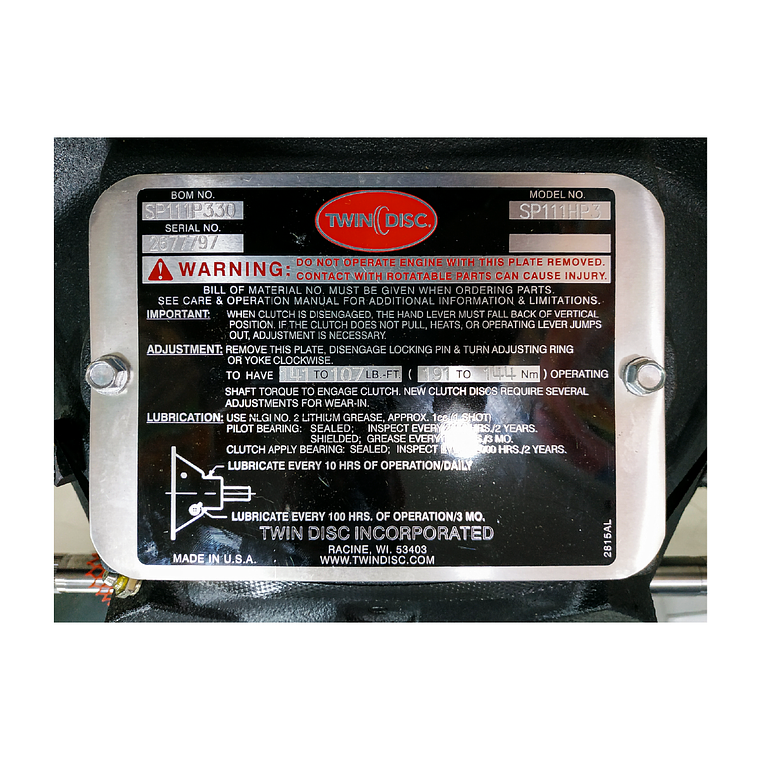 SP111HP3 PTO Unidad Toma de Fuerza Twin Disc 4