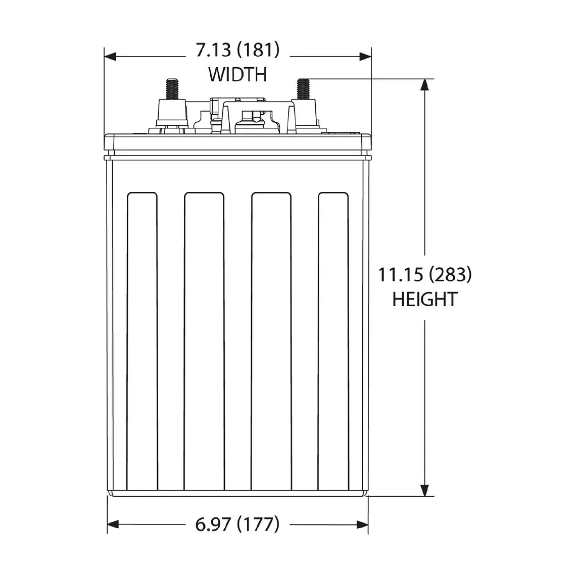T-105 Batería Trojan Ciclo Profundo 6V - 225Ah 4