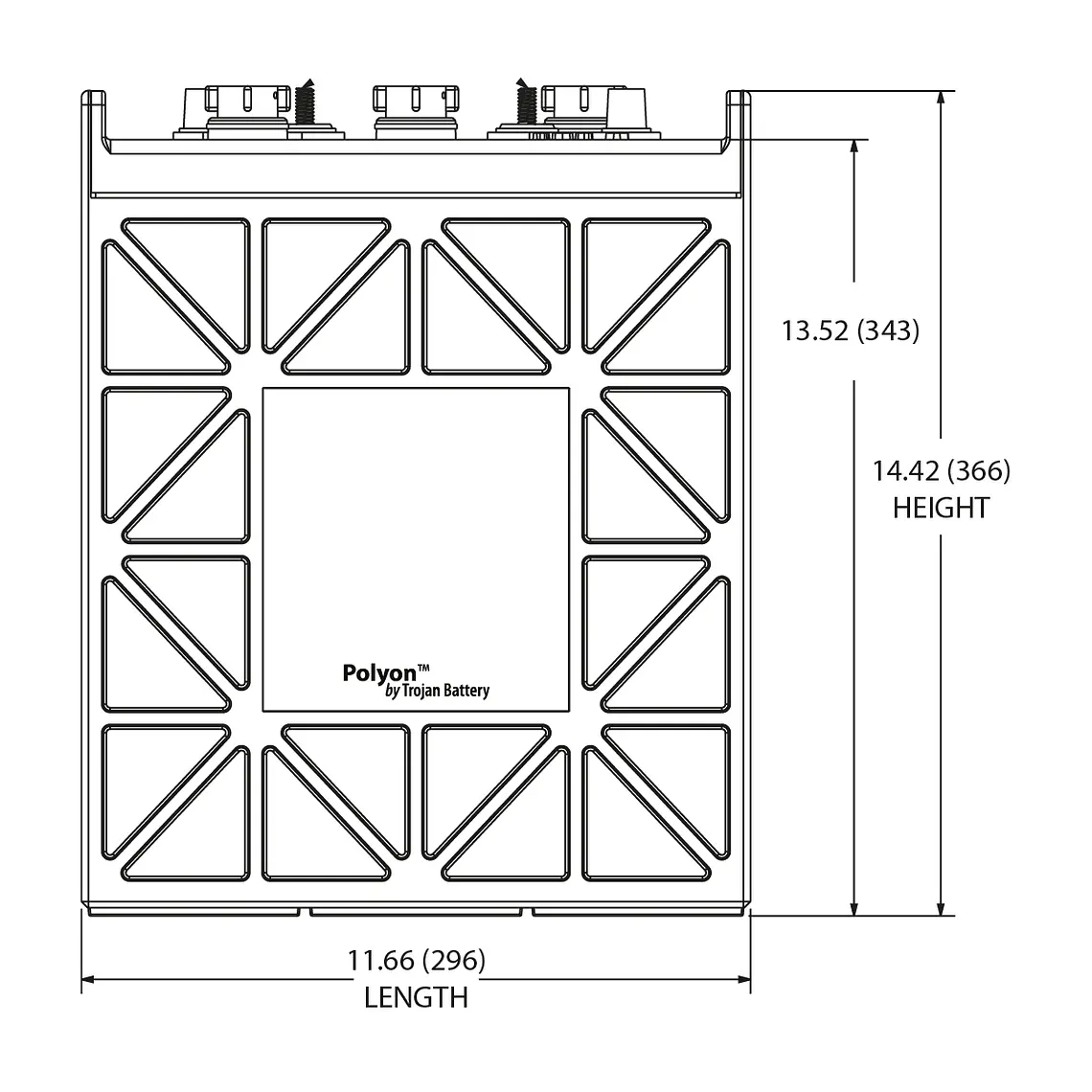 J305H-AC Batería Trojan Ciclo Profundo 6V - 360Ah 11