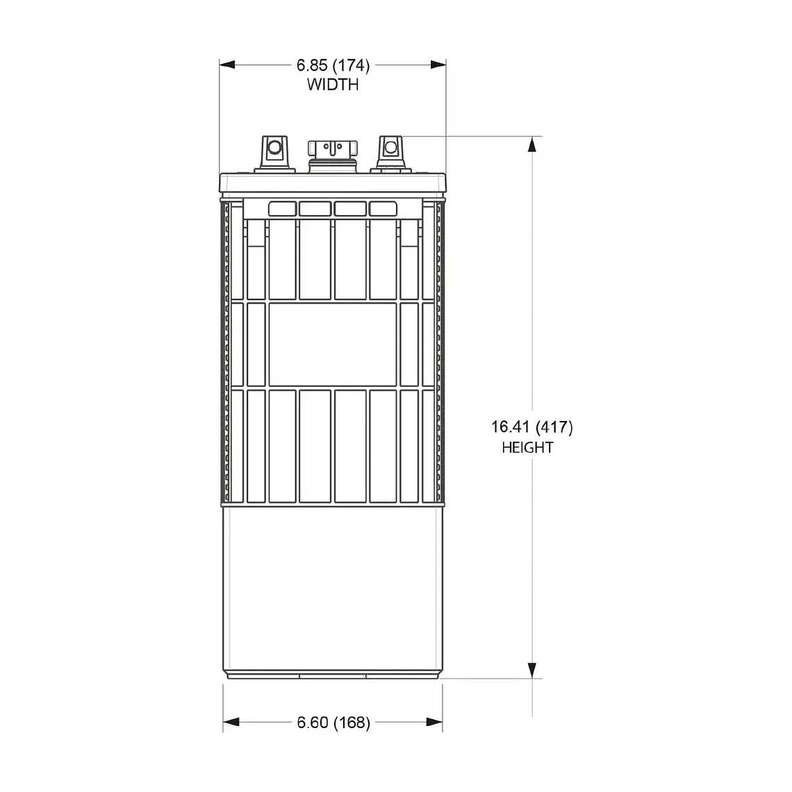 L16E-AC Batería Trojan Ciclo Profundo 6V - 370Ah 4