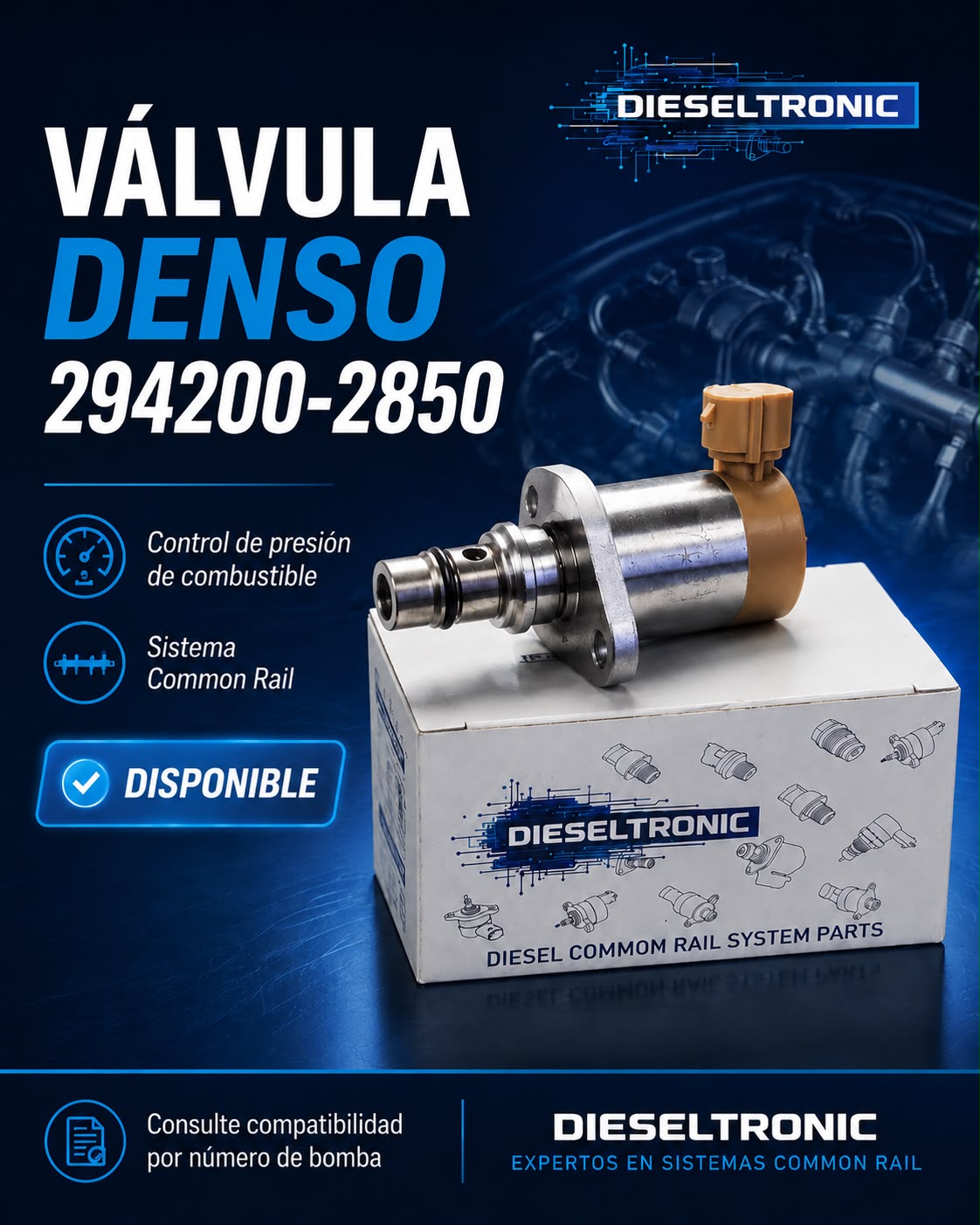VALVULA REGULADORA DE PRESION SCV COD. HINO 04226-E0110 / COD. DENSO 294200-2850 1