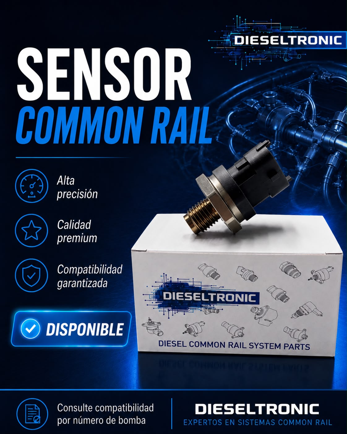 SENSOR PRESION DE RAIL COD. BOSCH 0281007498 1