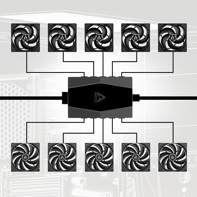 HUB para 10 ventiladores PWM Alimentacion SATA 8
