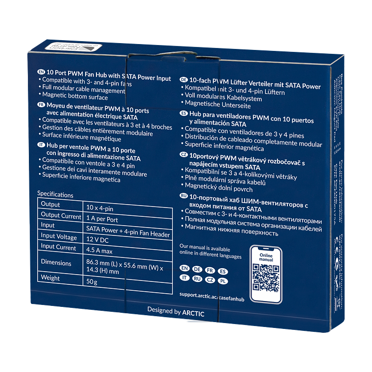 HUB para 10 ventiladores PWM Alimentacion SATA 10