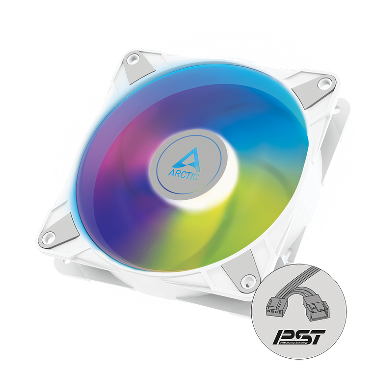 Ventiladores Arctic P12 PWM PST A-RGB 120mm (Blanco) 1