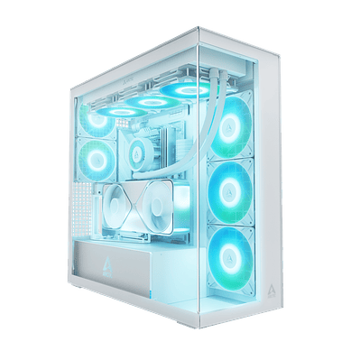 Gabiente Arctic Xtender Vidrio Blanco VG Templado Incluye 5 Ventiladores Pre instalados