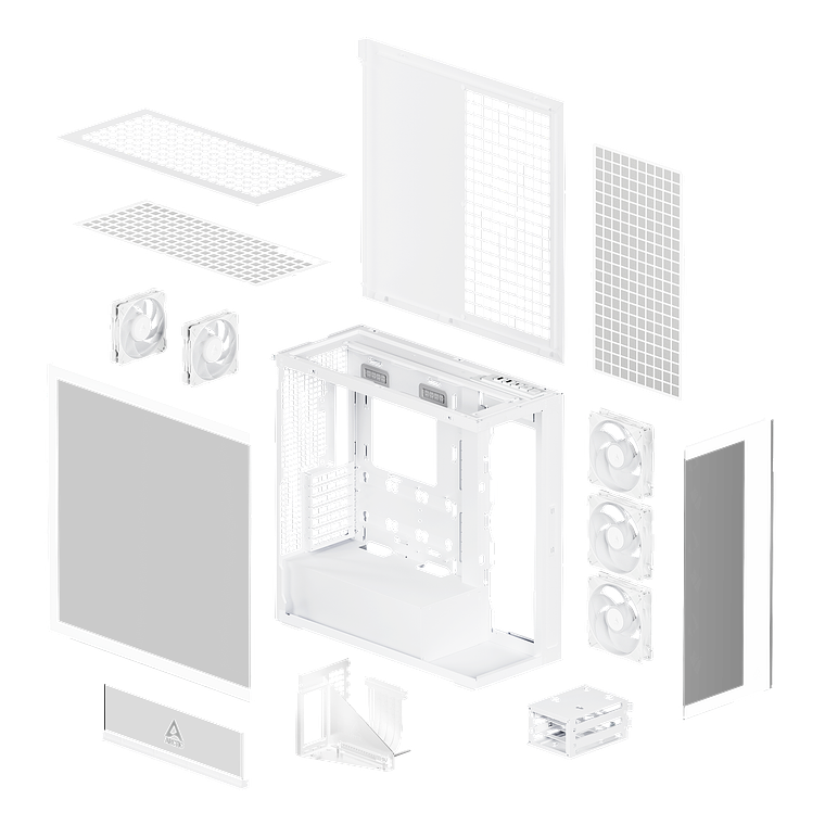 Gabiente Arctic Xtender Vidrio Blanco VG Templado Incluye 5 Ventiladores Pre instalados 7