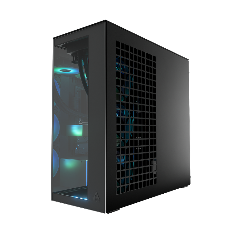 Gabinete Arctic Xtender Vidrio Negro Templado Incluye 5 Ventiladores Pre instalados 3