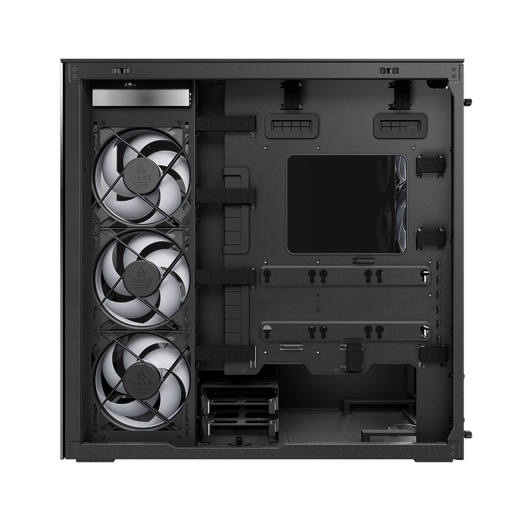 Gabinete Arctic Xtender Vidrio Negro Templado Incluye 5 Ventiladores Pre instalados 6