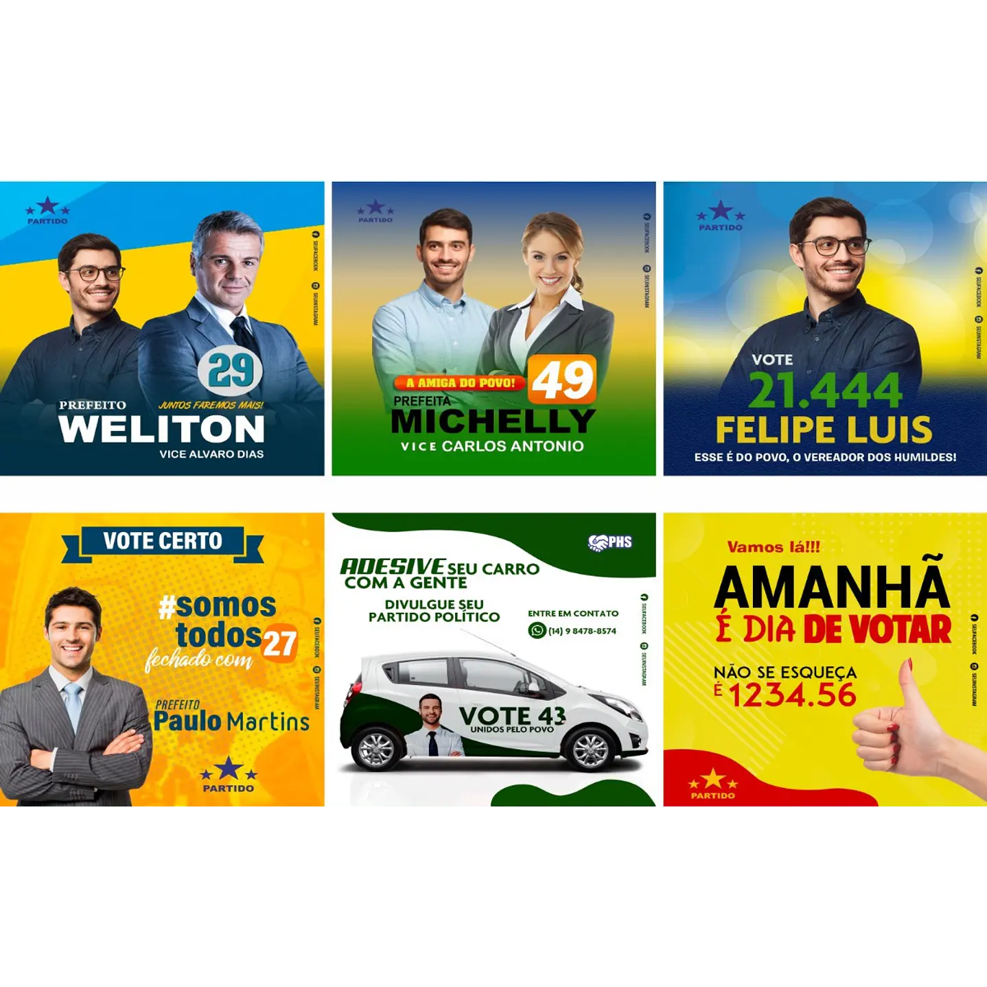 Pack Artes Eleições Políticas - Campanha 2020 2
