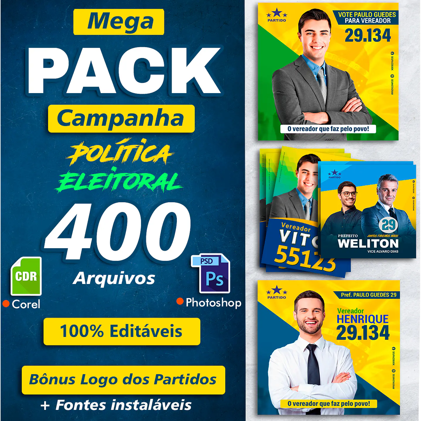 Pack Artes Eleições Políticas - Campanha 2020 1