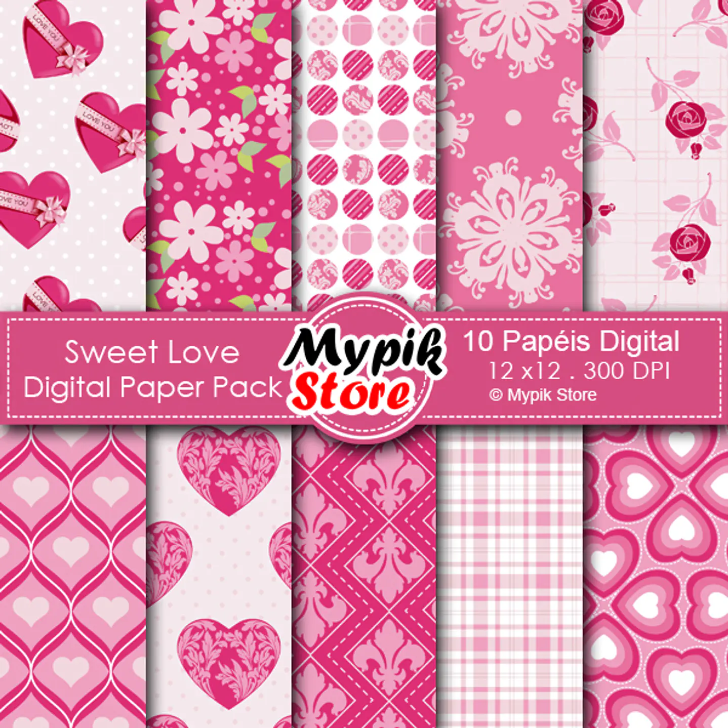 Kit de papel digital floral 1