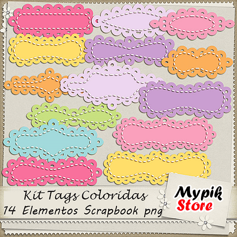 Kit de álbum de recortes de etiquetas digitales
