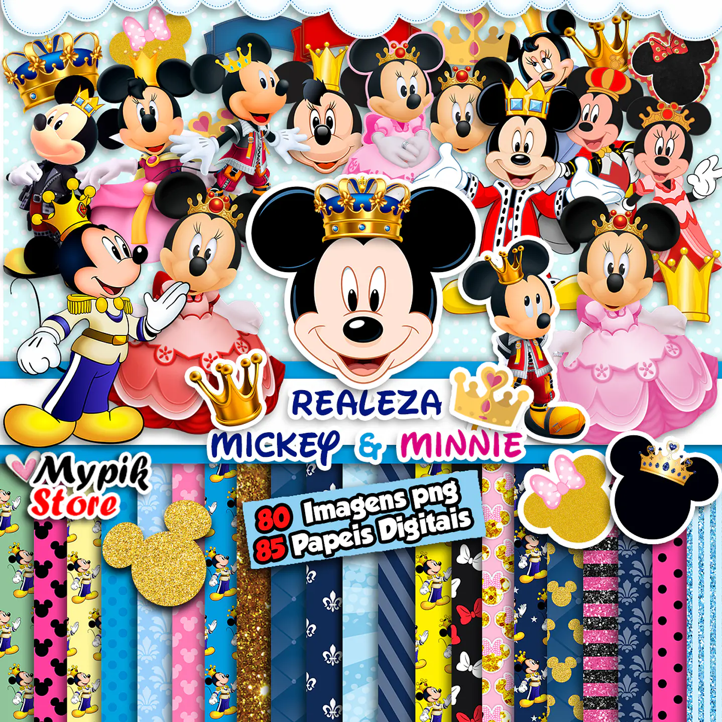 Kit digital Mickey y Minnie Royalty 1