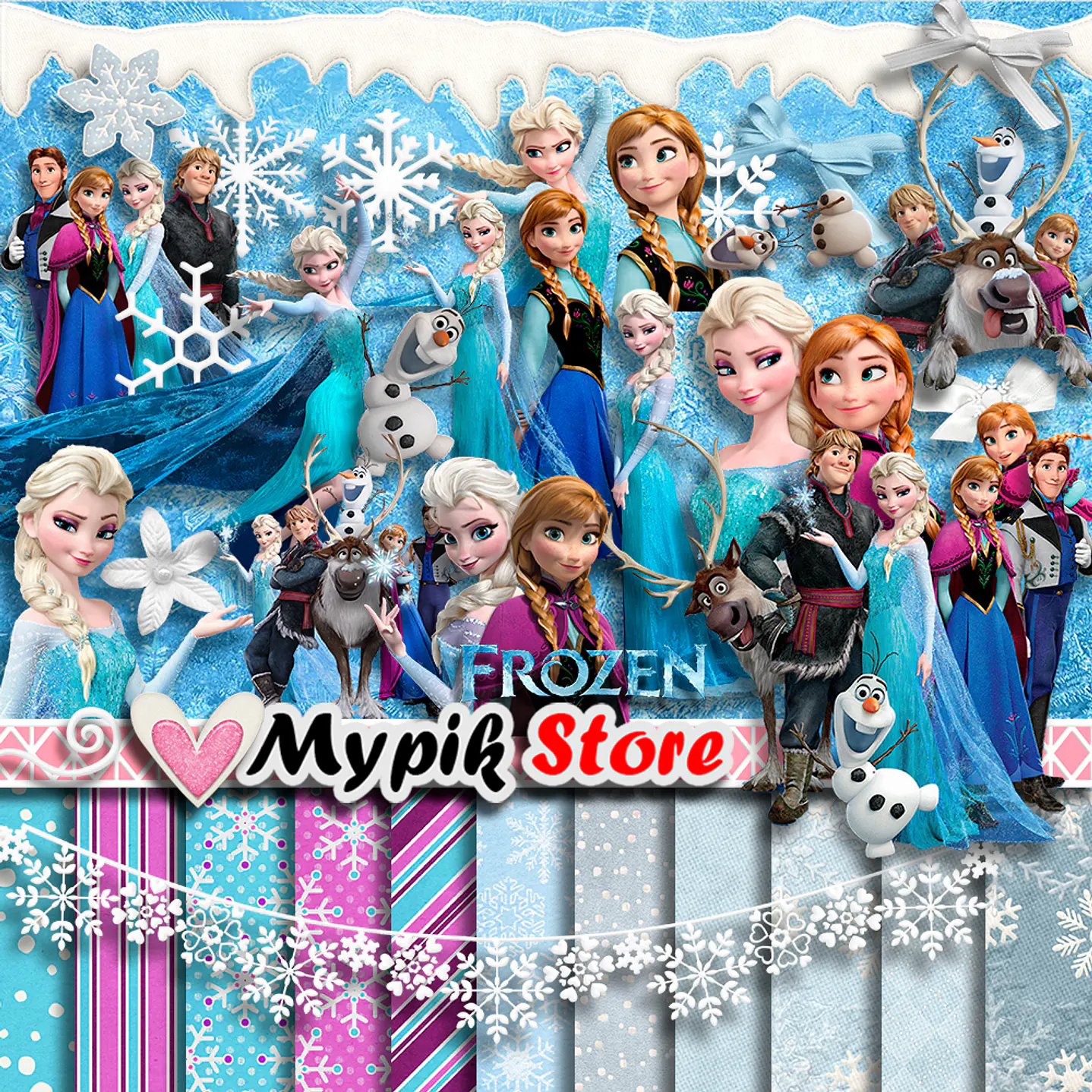 Frozen Scrapbook Digital Pictures Kit - Scrapbook 1