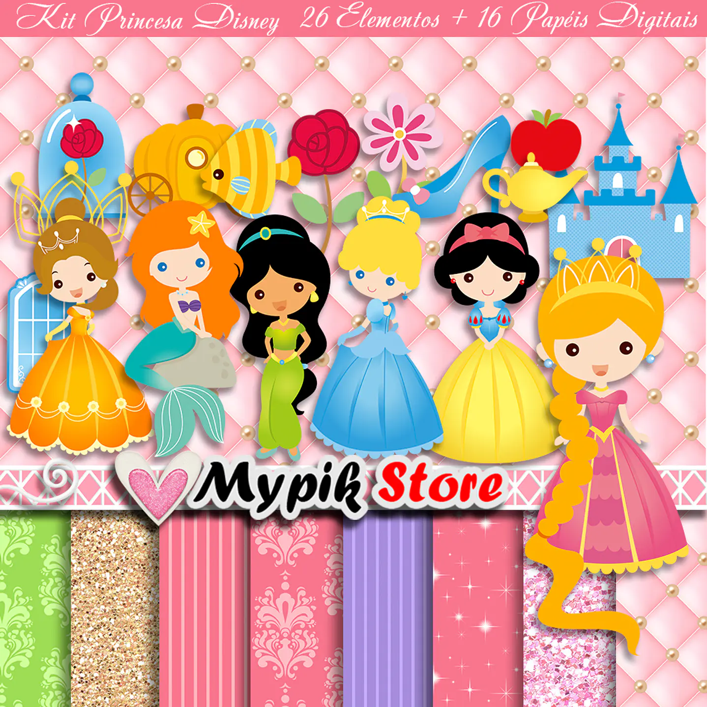 Kit Digital Princesas Scrapbook 1