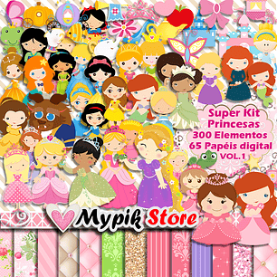 Kit Digital Princesas Disney Scrapbook - vol.1