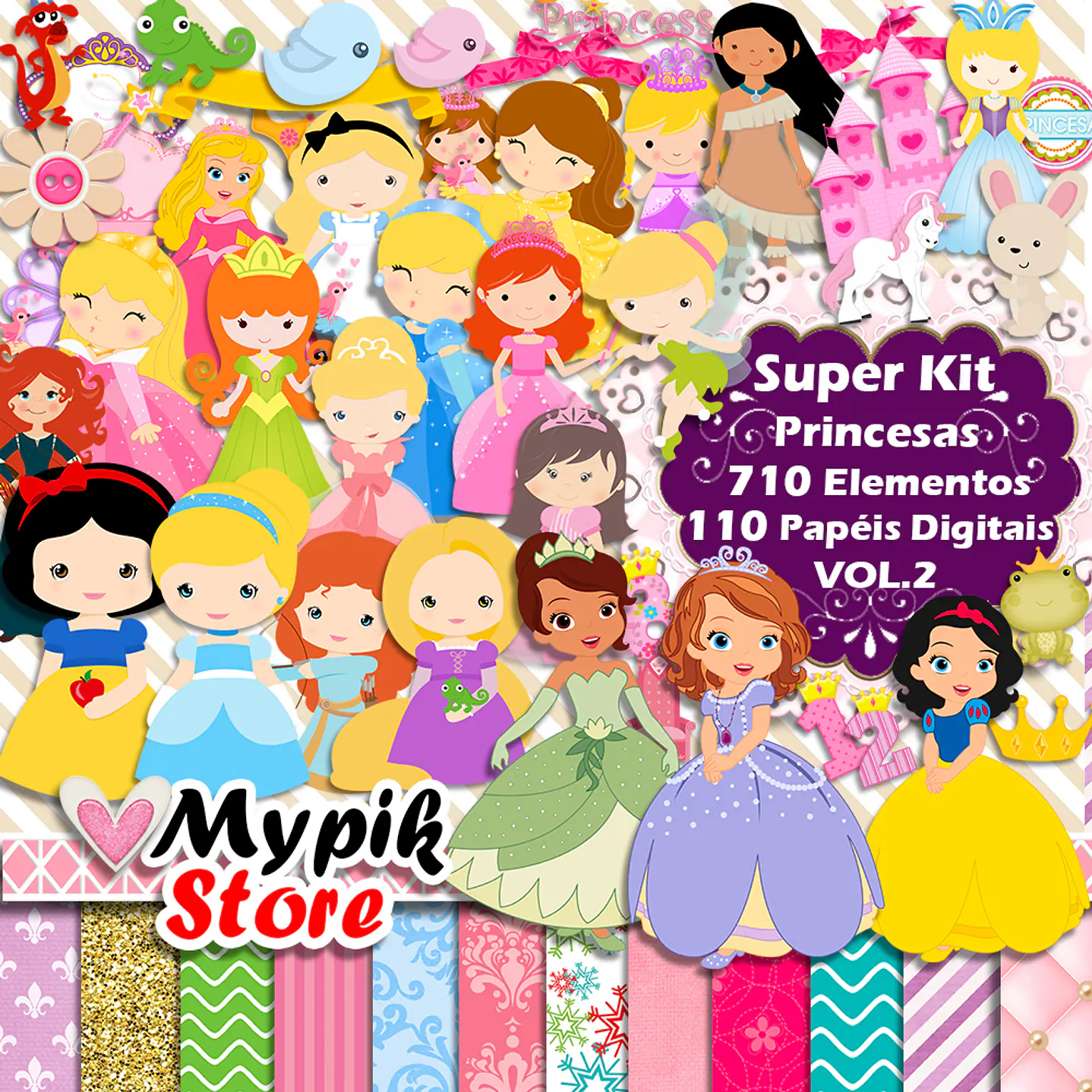 Kit Digital Princesas Disney Baby Scrapbook - VOL.2 1