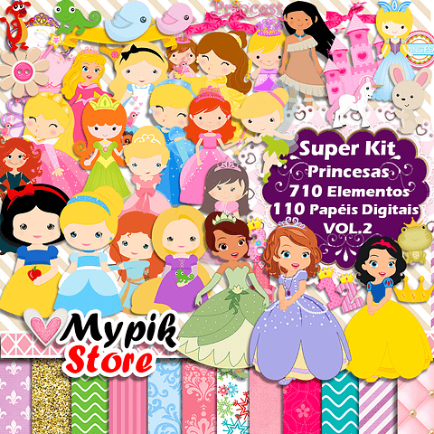 Kit Digital Princesas Disney Baby Scrapbook - VOL.2