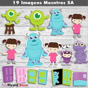Kit Digital Imágenes Monstruos S.A Cutes - 01
