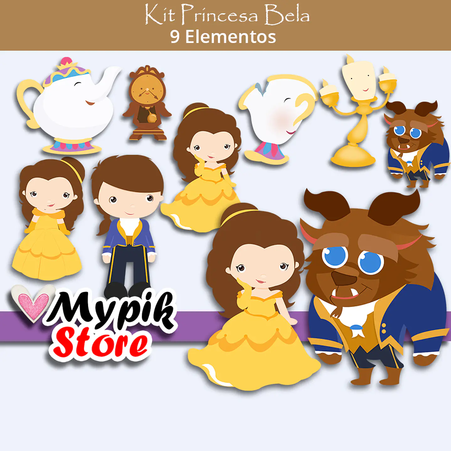 Kit Digital Princesas Disney La Bella y La Bestia 1