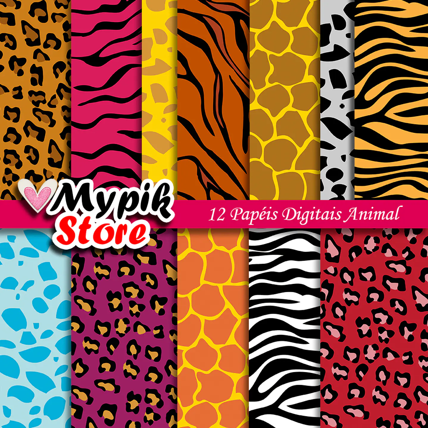 Kit de papel digital de animales - Scrapbook 1