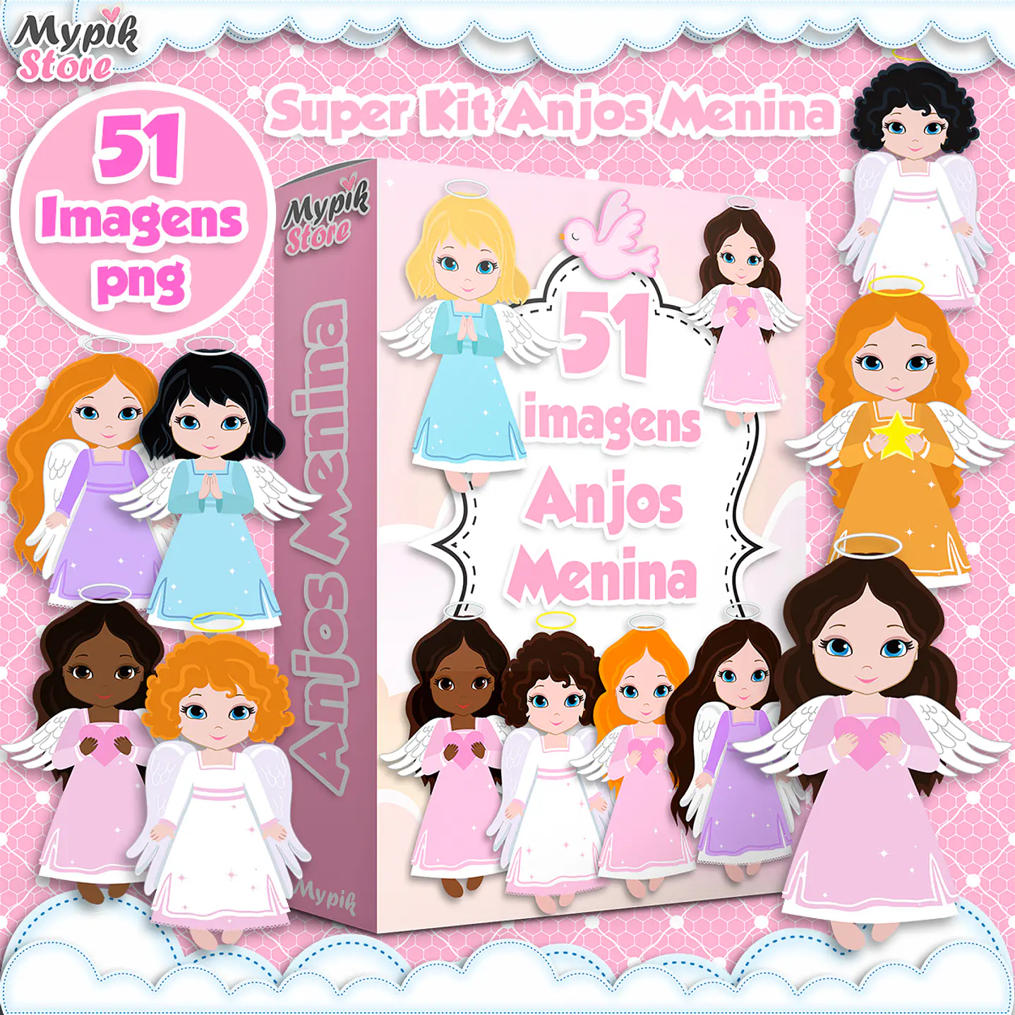 Kit Digital Ángeles Chica Imágenes Png 1
