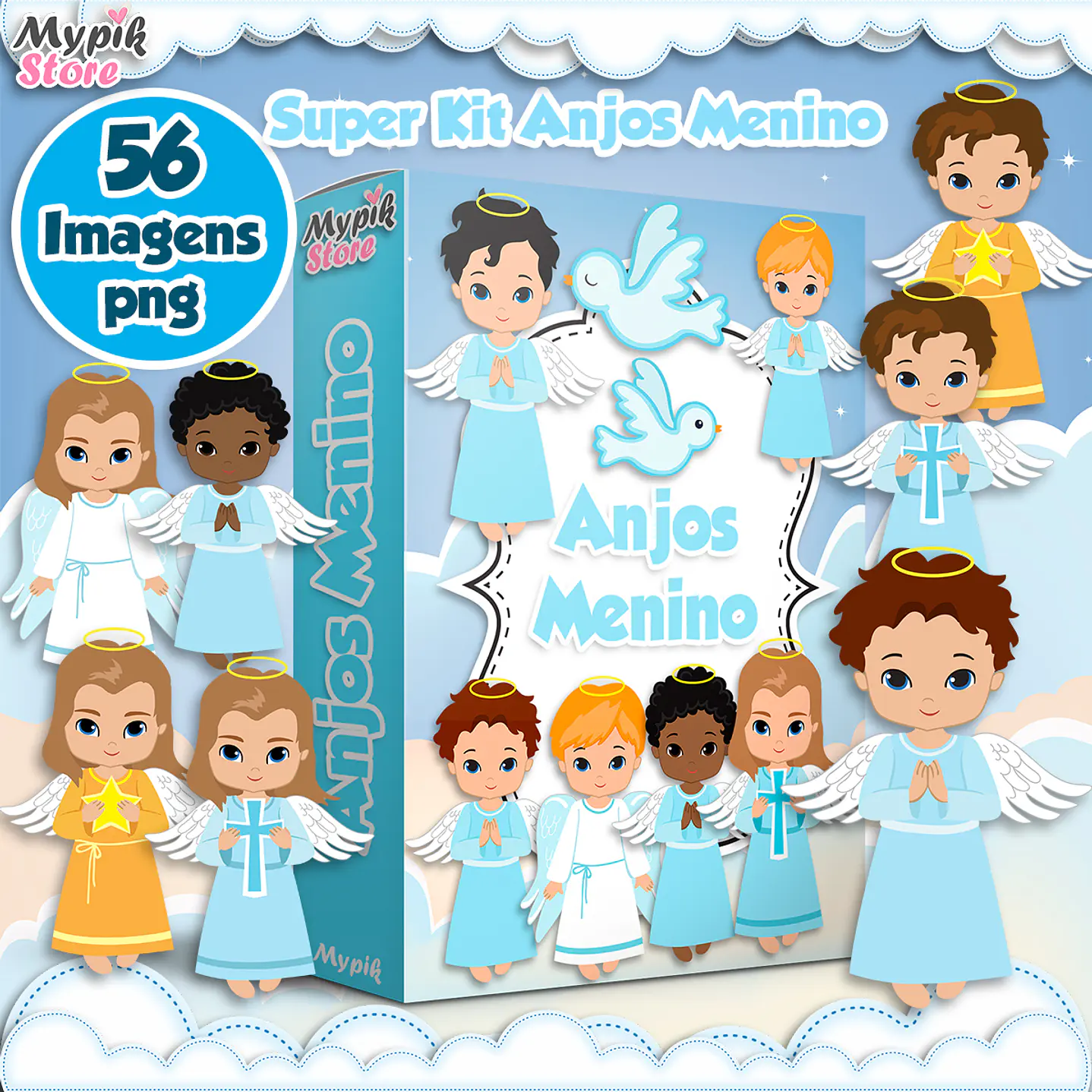 Kit Digital Anjos Menino Imagens Png  1