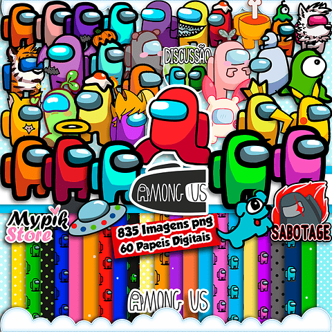 Pack Digital Among Us Imagenes png - Scrapbook