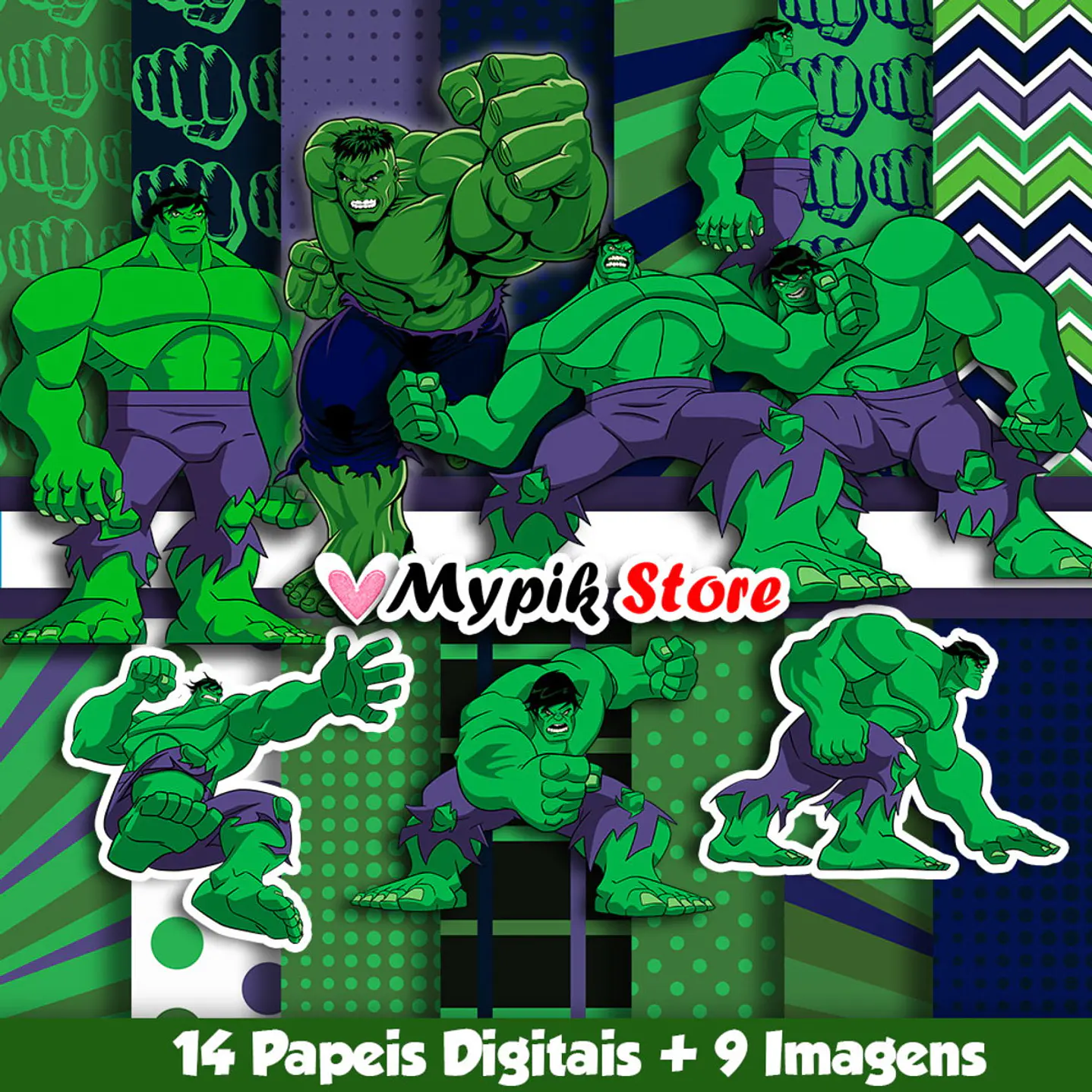Kit Digital El Increíble Hulk - Colección Scrapbook 1