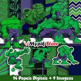 Kit Digital O incrível Hulk - Coleção Scrapbook