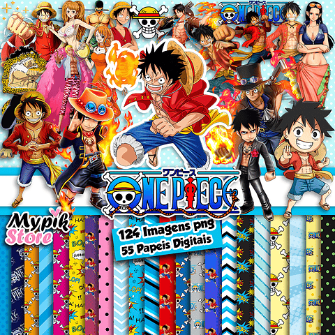 Super Kit Digital One Piece - Imágenes PNG y Papeles Digitales