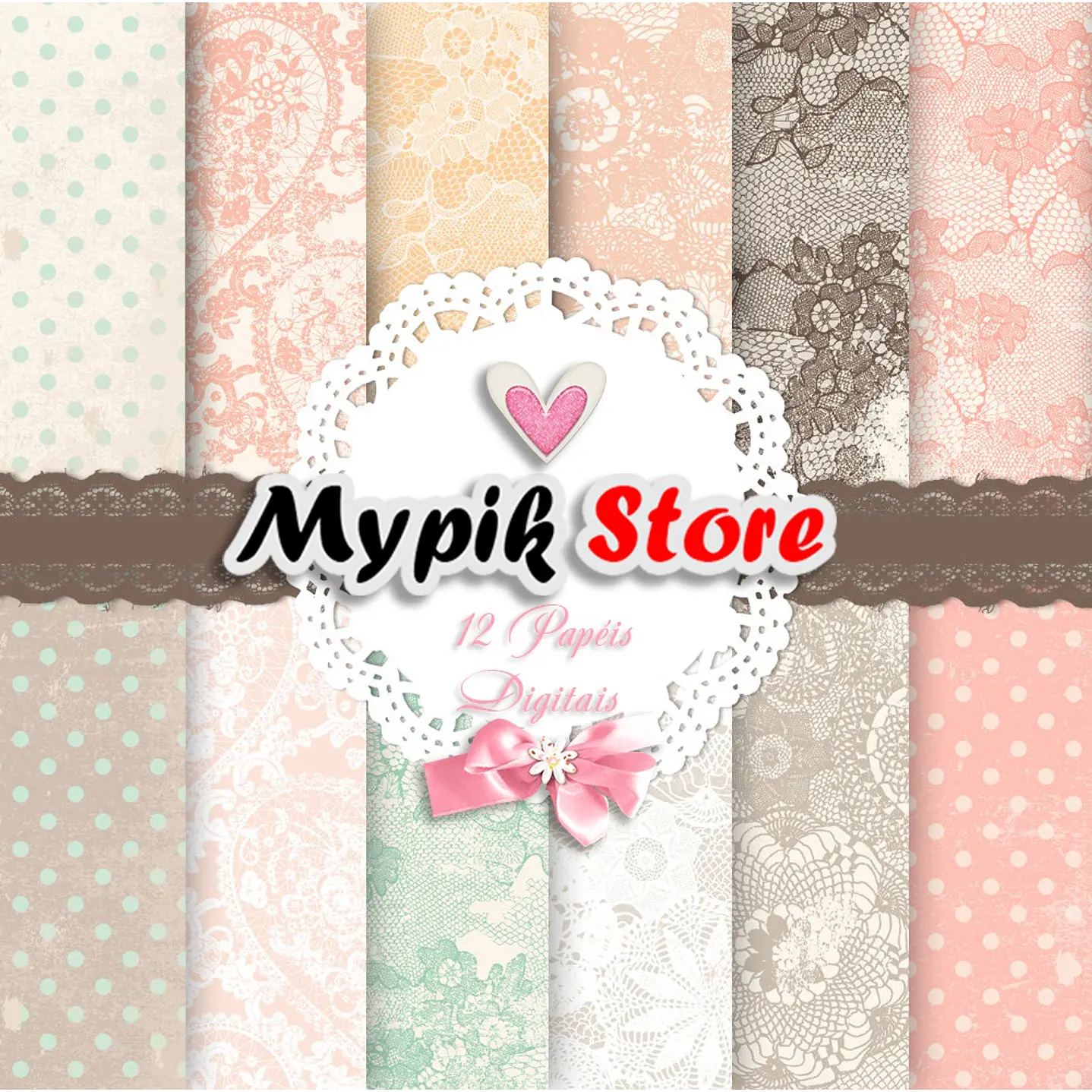 Kit de papel digital floral 1