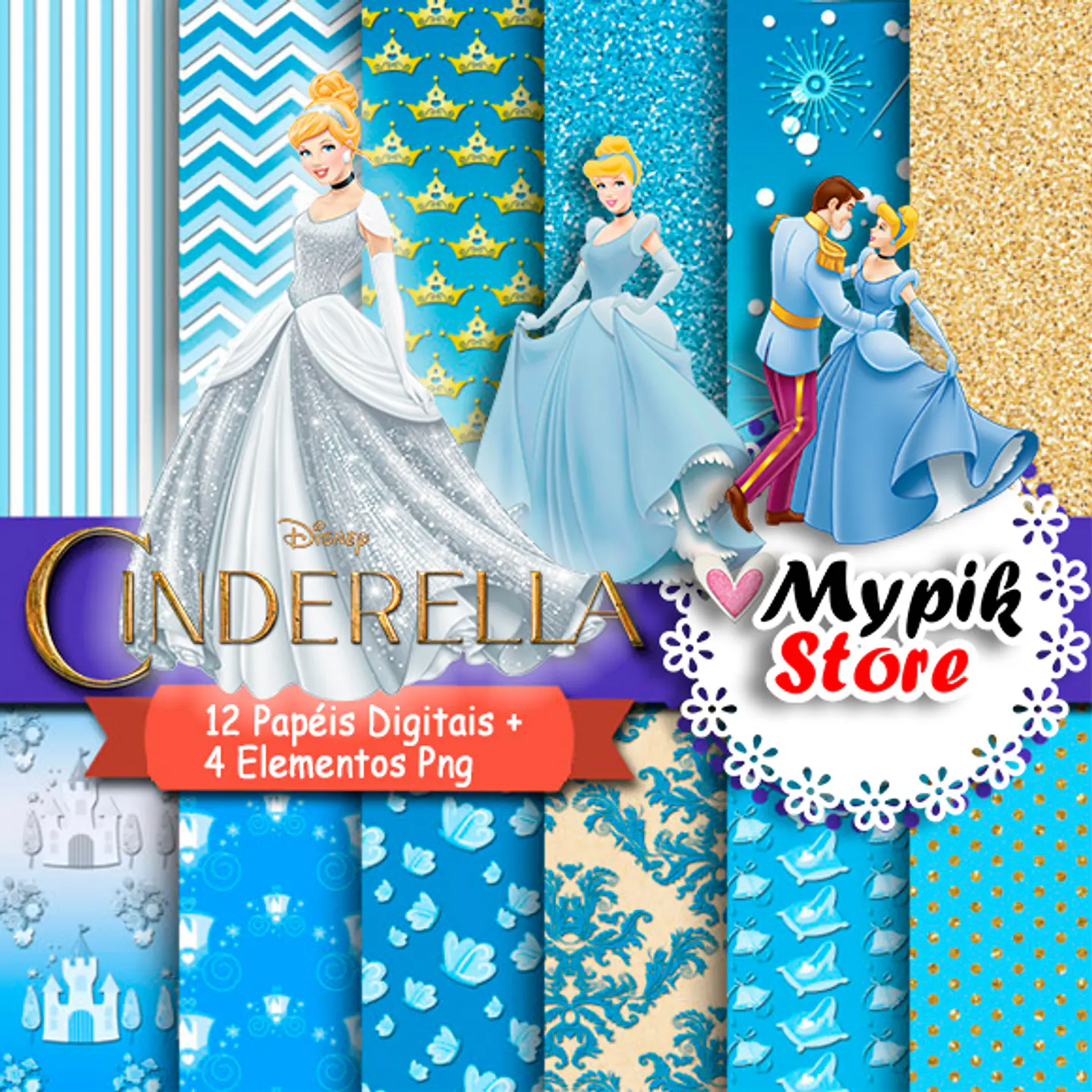 Kit digital de Cenicienta Disney - Colección de personajes famosos 1