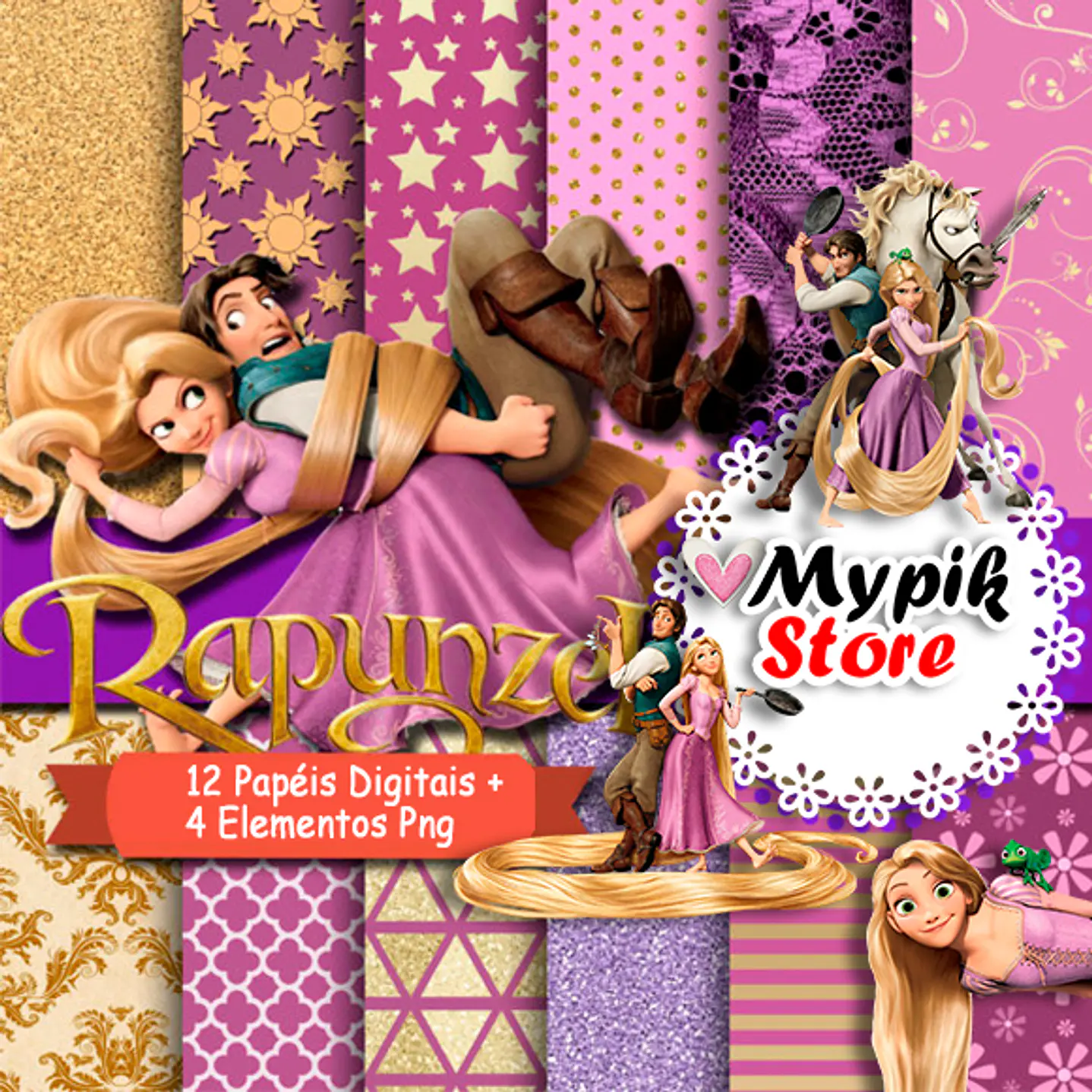 Kit digital Enrollados Disney para imprimir y personalizar 1