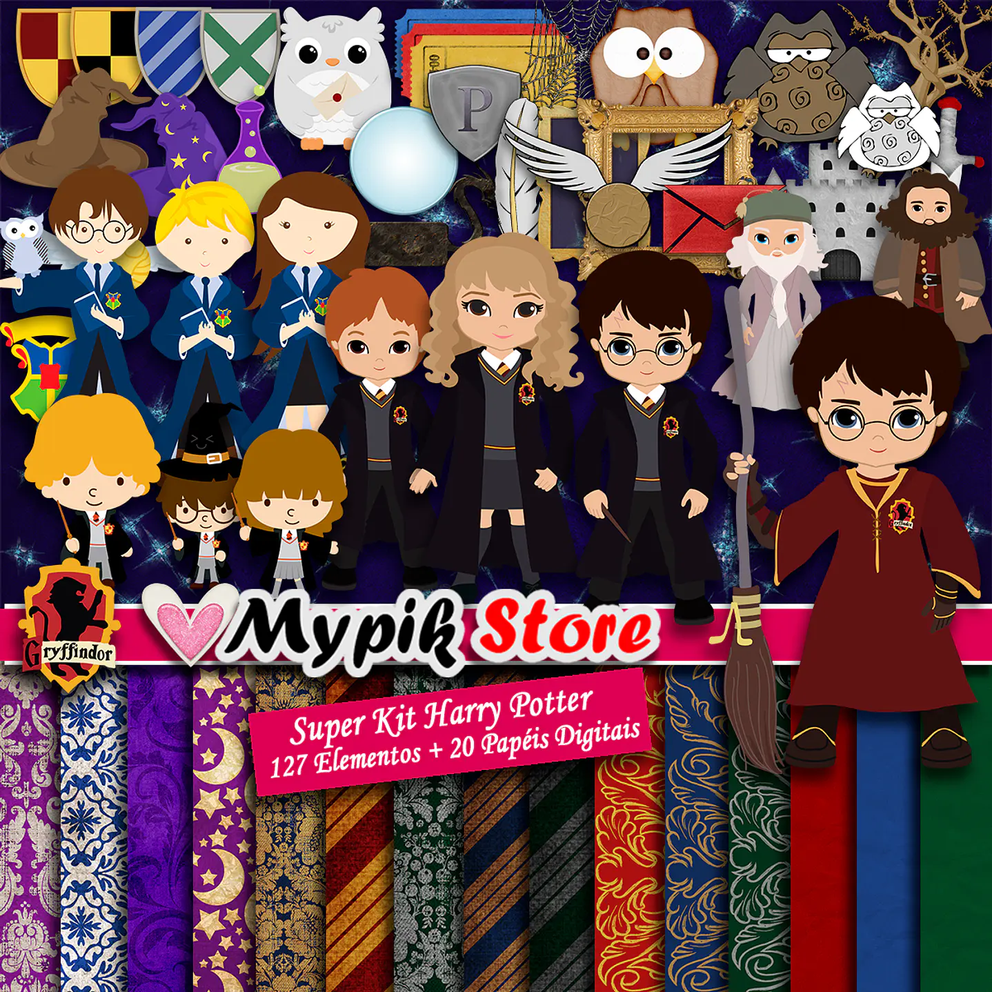 Kit de impresión y personalización digital Super Harry Potter 1