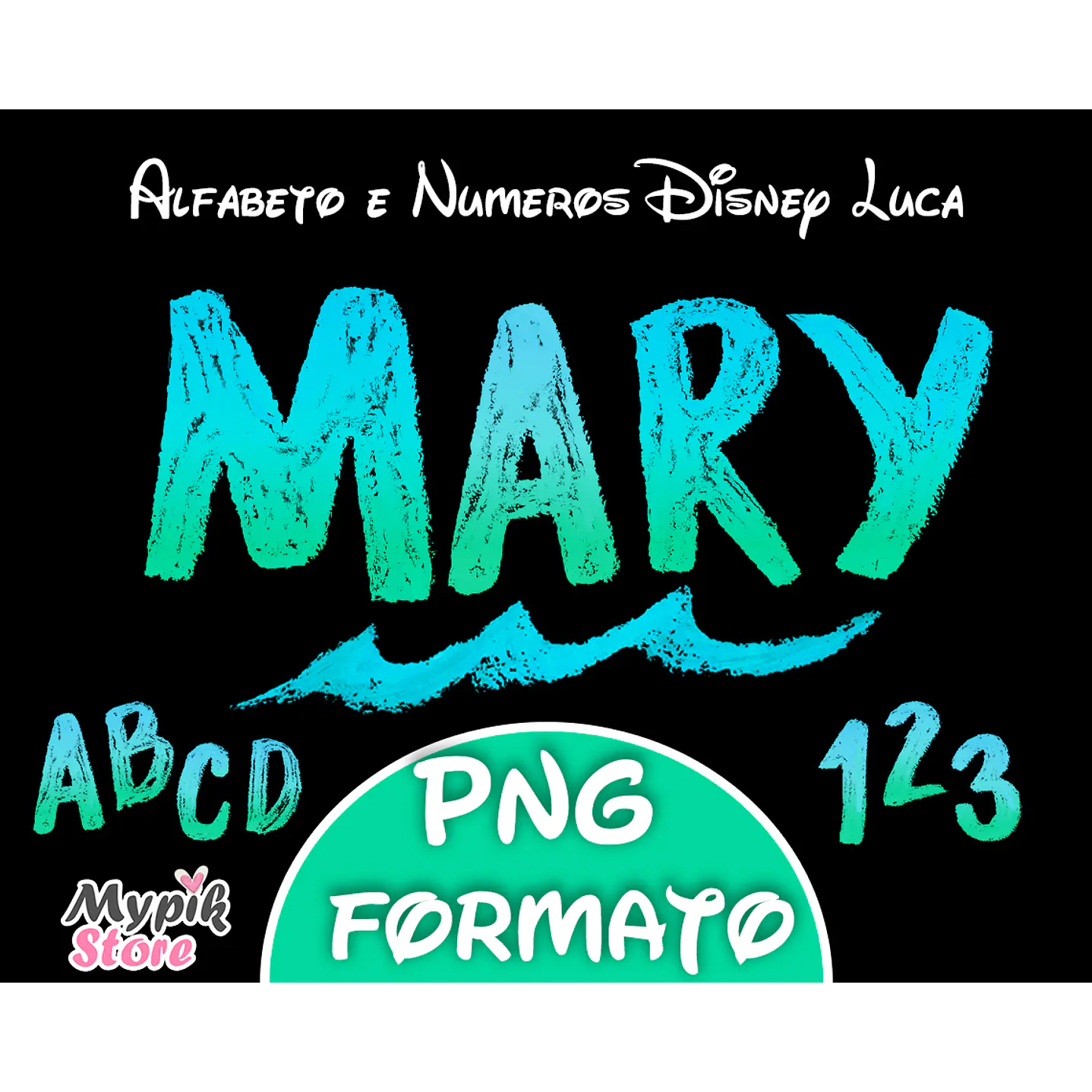 Kit Alfabeto y Números Digital Disney Luca PNG 2