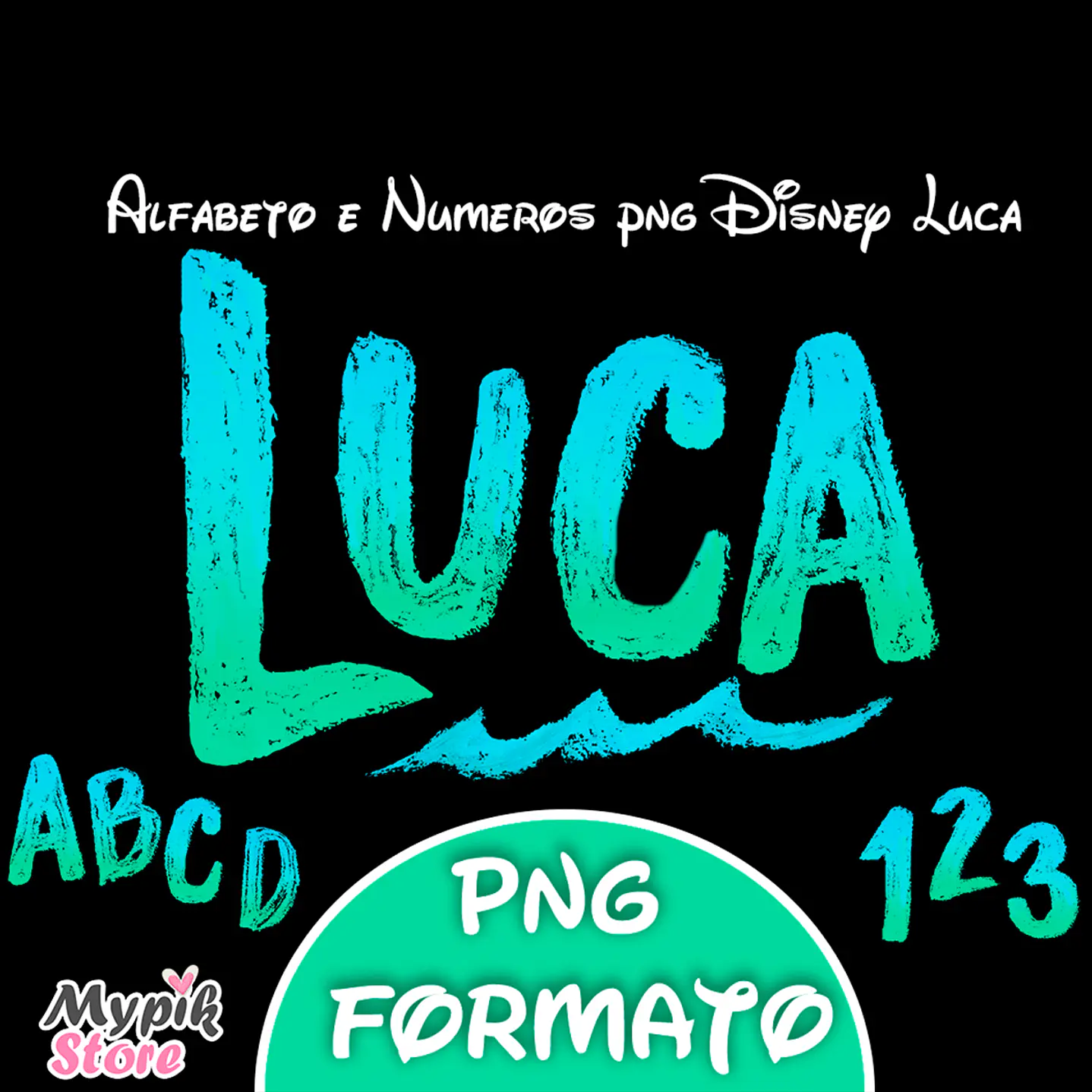 Kit Alfabeto y Números Digital Disney Luca PNG 1