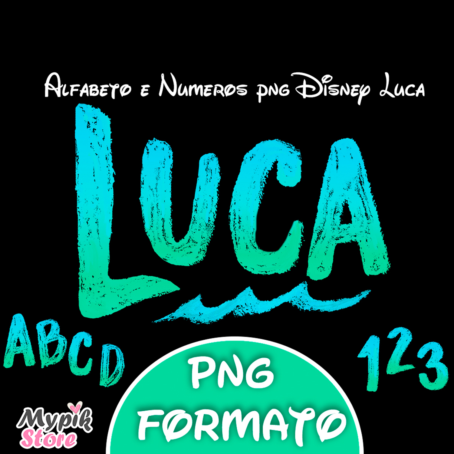 Kit Digital Alfabeto e Números PNG Disney Luca  1