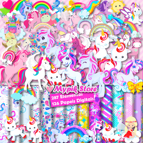 Super Kit Digital Unicornio Scrapbook