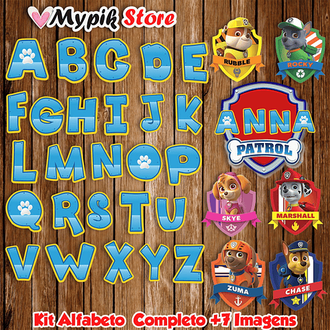Kit Digital Abecedario Patrulla Canina