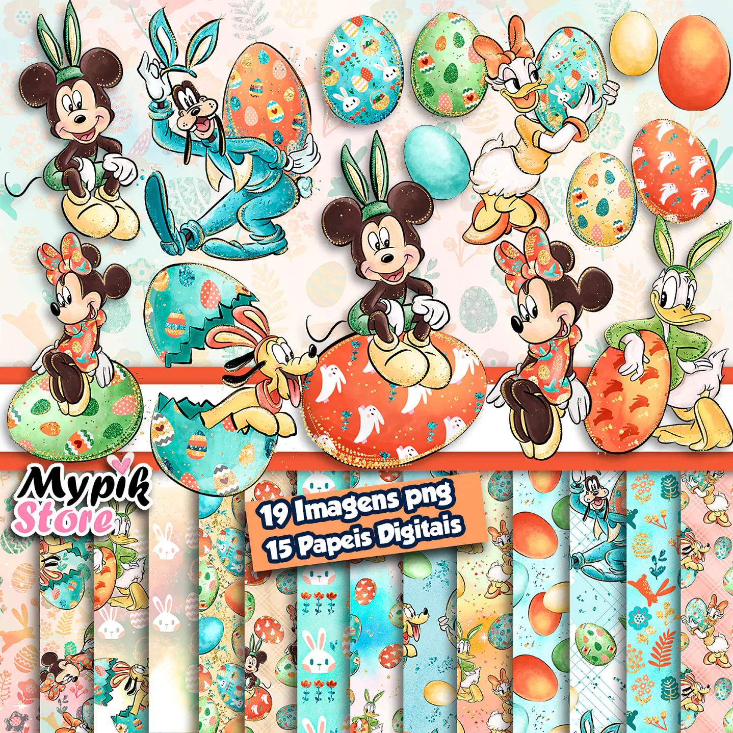 Kit Digital Mickey Pascua 1