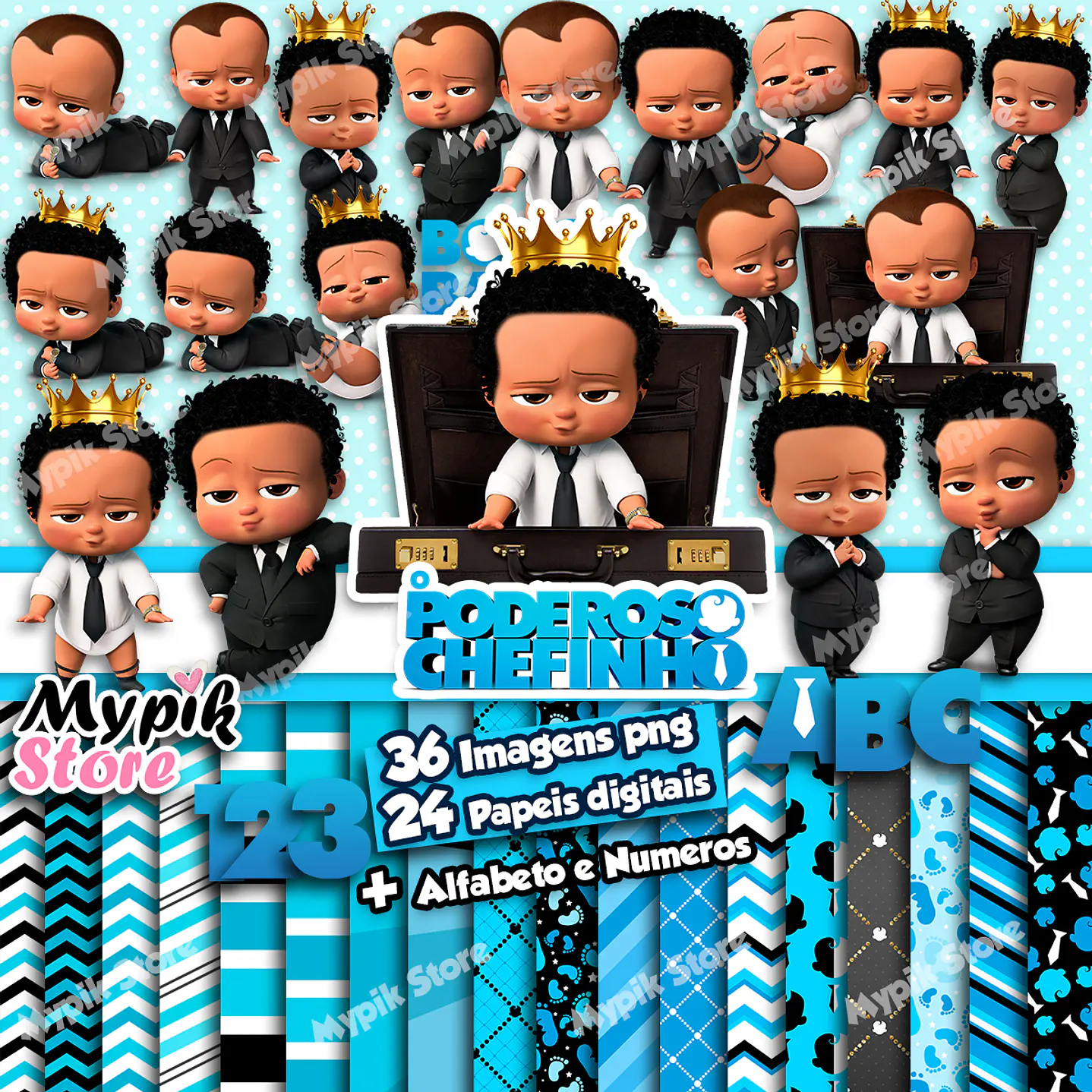 Kit Digital Poderoso Chefinho Afro - Imagens PNG 1