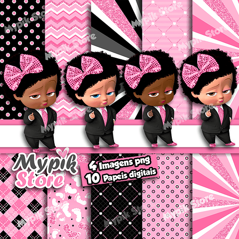 Kit Digital El Poderoso Jefe Negro Rosa