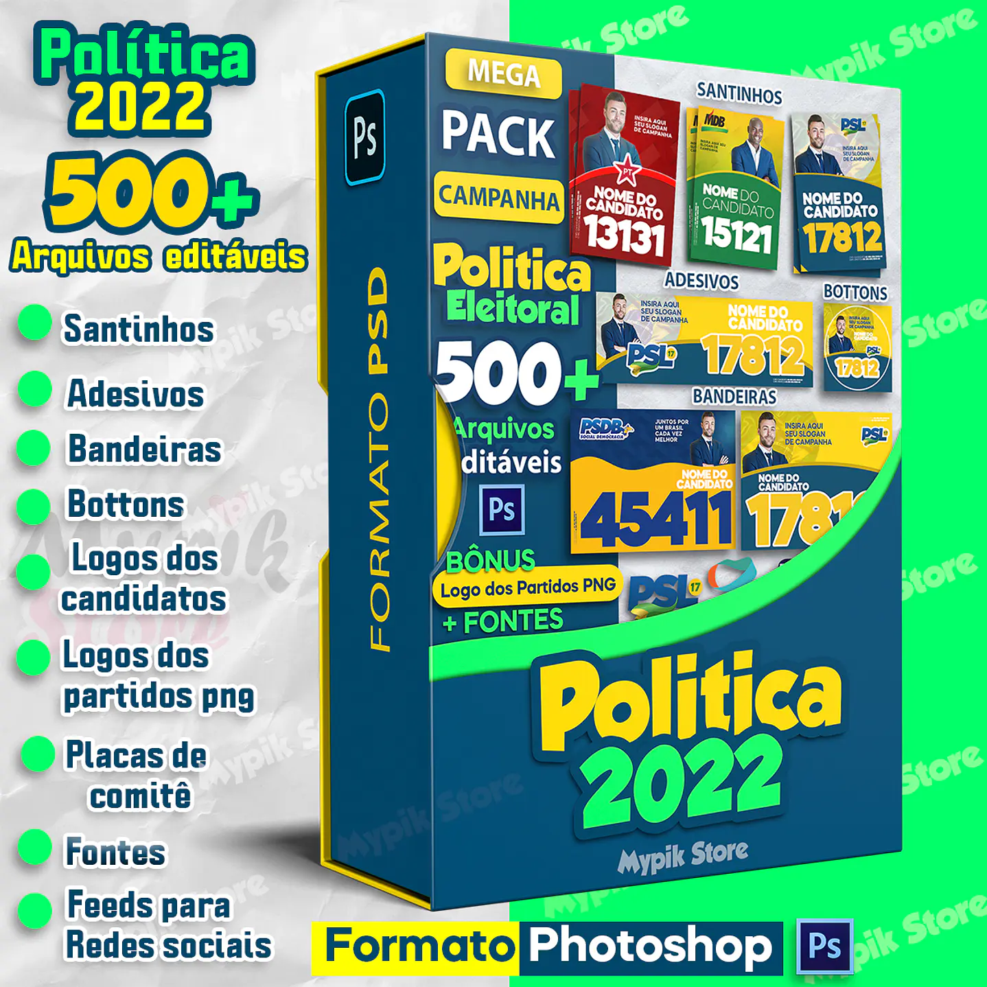 Mega paquete de candidatos editables - Elecciones políticas 1